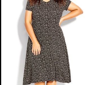 Avenue Plus size dress criss cross back knit Lagan look relaxed dress